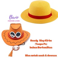 Topi Monkey D. Luffy One Piece Ace Dewasa Anime Anak Cosplay Cowboy S74Eq