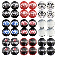 4pcs Car Wheel Center Hub Cap wheel Badge Rim Sticker Cover Metal Case 56mm Auto Accessories Tire Emblem Badge Decal stickers For Toyota TRD VXR Wish Crown Avanza Vios Passo Vigo Rush Camry Innova Vanguard Yaris Altis Curren Alpha Caldina Harrier Corolla