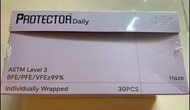 (全新現貨未開封) PROTECTOR Daily 成人口罩 16.5 x 9.5cm (獨立包裝 30片/盒)  - Haze💜💜💜