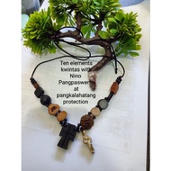 Ten elements kwintas with Santo Nino unisex adjustable