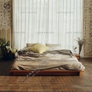 Japanese Simple Tatami Low Low Bed Bedsideless Bed Frame All Solid Wood Loft Floor Bed Oak Bed Custo