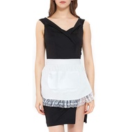 【Best value】 Lace White Short Half Waist Apron Cotton Kitchen Chef Household Cooking Woman Maid Pina