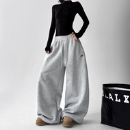 Crush Fashion Women High Waist Oversized Baggy Sweatpants Wide Leg Drawstring Elastic Waist Streetwe