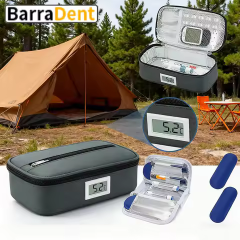 Portable Insulin Cooler Travel Case Diabetic Medicine Small Refrigeration Box With 2 Ice Packs & Dig
