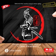 Cutting Stiker Yoshimitsu Samurai Katana Variasi Motor Aksesoris Mobil Helm Japan