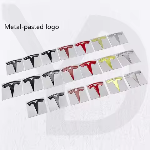 Metal Car Front Hood Emblem Sticker Rear Cover Badge for Tesla Model 3 S Model X Y Roadster Cybertru