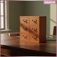 [BububuMY] Wooden Desktop Organizer Multi-Functional 6 Drawer Desktop Organizer Small