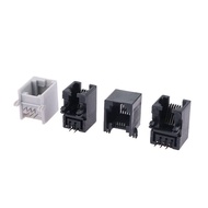 FAMY 10PCS RJ11 Telephone Soet Curved Pin 95001 4P4C 6P6C 6P4C Female Ja Pcb Connector Telephone Soe