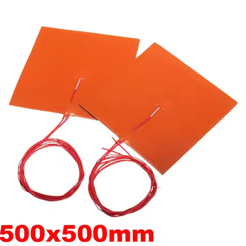 500 X 500 mm Silicone Heating Pad 3d Printer Heated Pad 1000W@220V with 100k Thermistor Adhesive Bac