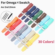 สายนาฬิกาข้อมือง TPU ทรงโค้ง 20 มม. สําหรับ Omega Swatch Co-brand ForBioceramic Moon Swatch