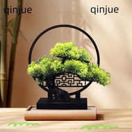 QINJUE Artificial Potted Pine Tree, Pine Tree Branches Plant Leaves Plastic Flowers,  Fake Trees Pla
