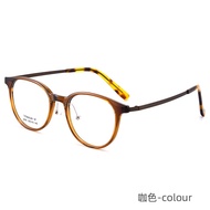 FIRADA Fashionable Comfortable Glasses Round Retro Pure Titanium Eyeglasses Optical Prescription Fra