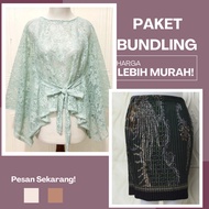 INSTANT KEBAYA SET ECONOMIC PACKAGE BUNDLING 3 short pleats MORE WRINKLED BROCADE TOP AND SHORT BATI
