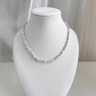 日本直送 天然Akoya Keshi珍珠項鍊 串珠項鍊 野生無核珍珠 18k金