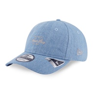 New Era Script FW25 Indigo Blue Denim 9TWENTY Small Adjustable Cap