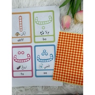 Buku Aktiviti Huruf Hijaiyah Dot Dot + Stiker Warna | Tracing Belajar Alif Ba Ta