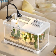YVE 360 Aquarium, with Water Pump with LED Lighting Fish Tank,  Multifunctional Power Filter  Desk A