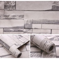 Roll of 5 - 10 Meters Wall Decal for Home Decoration 3D GRAY STONE Pattern with Ready Adhesive Size 