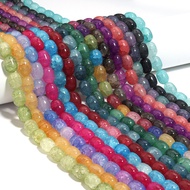 Barrel Beads Irregular glass floral barrel bead bracelets, necklaces, earrings,