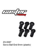 CASTER RACING ZX-0087 SERVO BALL END 6MM PLASTIC