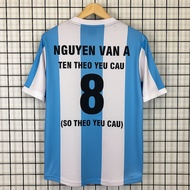 Quần Áo Bóng Đá Argentina Sân Nhà Đồ Đá Banh Kỷ Niệm 50 Năm Đội Tuyển Argentina Vải Mè Cao Cấp - Fre