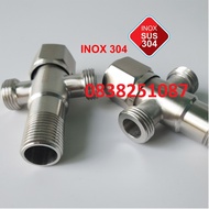 [HCM]Combo bộ 2 Van T cầu chuẩn inox 304 t cầu  Van giảm Áp 2 ngã van ba ngã nhà vệ sinh Van bồn cầu