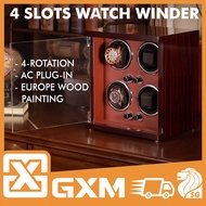 Premium Automatic Watch Winder Display Box Collector Display Box Watch Case Quiet Motor Red Wood