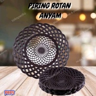 piring rotan plastik anyam warna 1 lusin isi 12 pcs