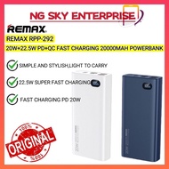 REMAX RPP-292 PD Powerbank Fast Charging Powerbank Type C Output PD 20W Powerbank 20000mAh Powerbank