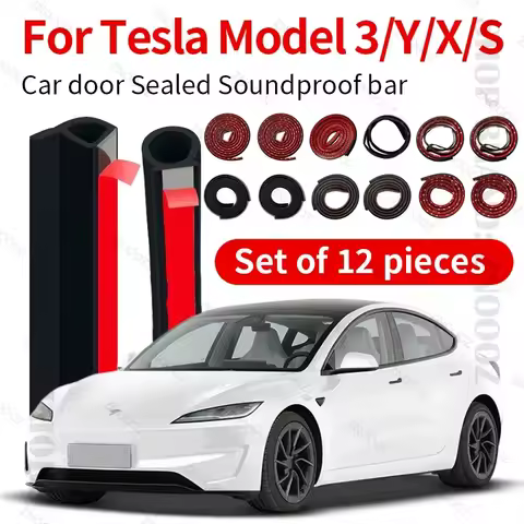 12PCS Car Door Seal Strip Rubber Double Layer Sealing Protector Soundproof Strip Dustproof Seal Stri