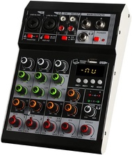 BOMGE F4A Audio Mixer 4 Channel Mini Audio Mixer DJ Controller Mini Home KTV Karaoke Mixer USB/BT Ef