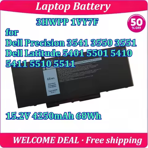 New 3HWPP 1VY7F for Dell Precision 3541 3550 3551 Latitude 5401 5501 5410 5411 5510 5511 Laptop Batt