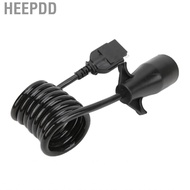 HEEPDD RV Blade 7 Way Round to 5 Pin Flat Trailer Coiled Wiring Connector Adapter Plug 5-Foot 5ft fo