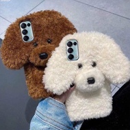 OPPO Reno 7 7Z 7PRO 3 2 2Z 2F 4 4PRO 4SE 6 6Z 6PRO 5 5Z 5PRO 5F A83 A1 K9 A3 A96 A37 R15 R17 R7 R7S R9 R9S R11 PLUS Cute Fluffy 3D Teddy Dog Plush protective phone case cover