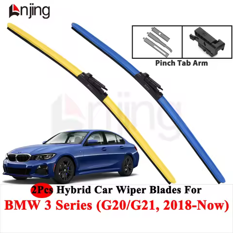 LNJING Colorful Hybrid Car Wipers For BMW 3 Series 318i 320i 330e 330i G20 G21 2018-Now