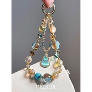 New Chinese Style Ice Transparent Gourd Beaded Mobile Phone Chain Female Unique Niche Design Keychai