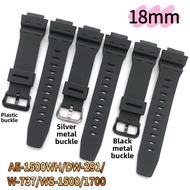 18mm Premium Soft Silicone Watch Strap Waterproof Sweatproof Anti-Aging Wrist Band For AE-1500WH DW-