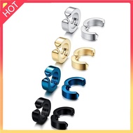 1 Pair Stainless Steel Clip On Earrings Non Pierced Huggie Hoop Earrings for Men or Women-1/WL2JQ