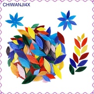 [chiwanji4x] 100x Assorted Colors Petal Mosaic Tiles Flower Leaves Stained Glass Art