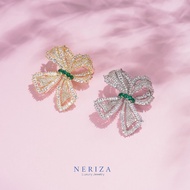 Neriza Jewelry เข็มกลัดโบว์เพชรเกรดพรีเมี่ยม ประกายไฟเทียบเท่าเพชรแท้ จัดส่งพร้อมกล่อง รหัส NP013