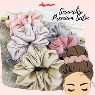 AYUNAR Scrunchie Satin - Getah Rambut Sanggul Tudung Hairtie Hairband Scrunchies Matte Satin Gebu  s