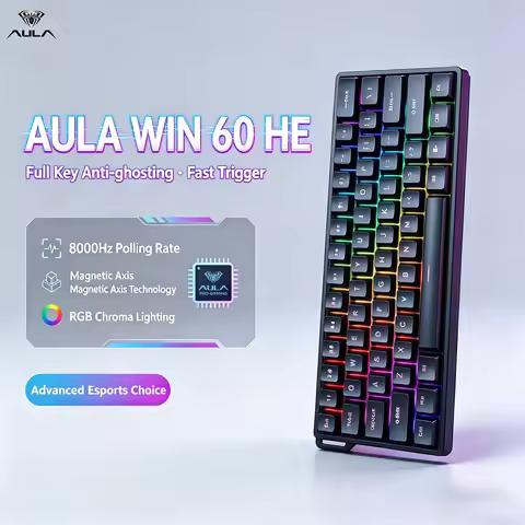 AULA WIN60HE 8000Hz Rapid Trigger Zero Dead Zone Hall Magnetic Keyboard 60% Gasket Hotswap RGB Mecha