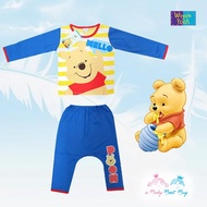 ชุดนอน ชุดนอนเด็ก ชุดนอนเด็กเล็ก ชุดนอนเด็กผู้ชาย Disney Winnie The Pooh สีน้ำเงิน เสื้อแขนยาว กางเก