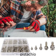 PISTACHIO 320pcs/box Nuts Bolts Assortment Kit, Stainless Steel M2 M2.5 M3 M4 M5 Metic Nut and Bolt 