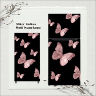 1 2 Door Refrigerator Wallpaper Sticker Sticker With Butterfly motif
