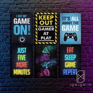 Poster Kayu HIASAN DINDING  KAMAR DEKORASI KAMAR COWOK CEWE GAMER POSTER GAMBAR NEON TEXT WALL DECOR