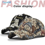TAOS Cute Bear Baseball Cap, Little Bear Print Cotton Unisex-Teens Caps, Fashion Cartoon Bear Print 