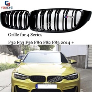 F32 ABS Carbon Fiber Front Bumper Grille For BMW 4 Series F32 F33 F36 M3 F80 M4 F82 F83 2014 + Black