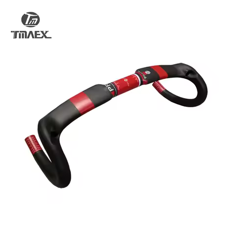 TMAEX Pro Red Matte Carbon Road Bike Handlebar Carbon Handlebar Bicycle Handle Carbon Road Handlebar