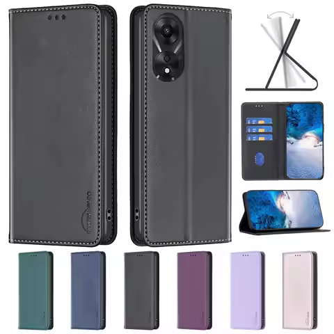 For OPPO A98 Case Luxury Magnetic Flip Phone Case on For Fundas Oppo A98 A 98 A78 A58 5G Cover Leath